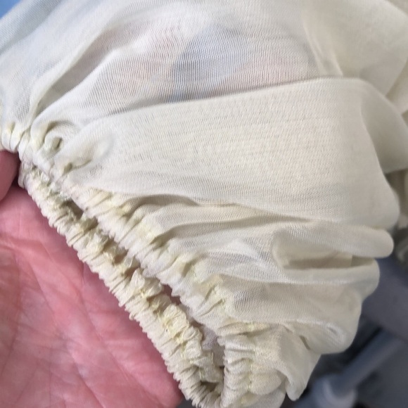 CIEL USA Soft Sheer Yellow  Multi Ruffle Poets Style Romantic Long SleeveTop S/S - Picture 7 of 13